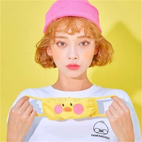 

new korean-style cute cartoon mask for online red yellow duck