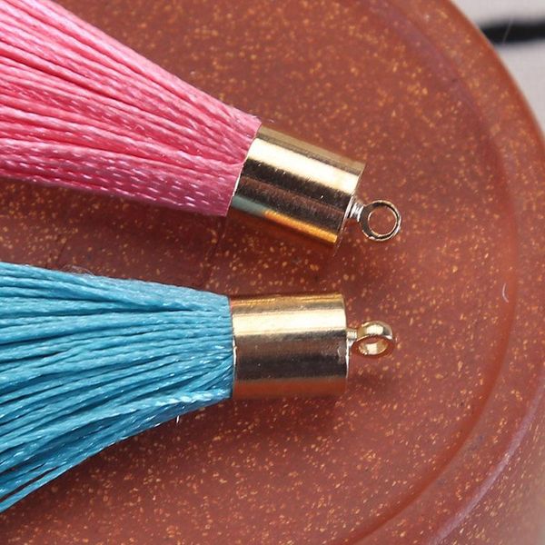 

50pcs 6cm metal caps small tassel fringe pendant diy crafts jewelry curtain hang tassel trim key cell phone bag decor materials h wmtnhz