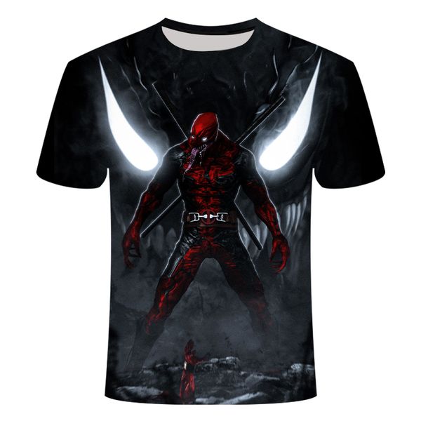 

badass deadpool blood 3d red print war anime gothic printed 3d print shirts oversized humor funny men clothing