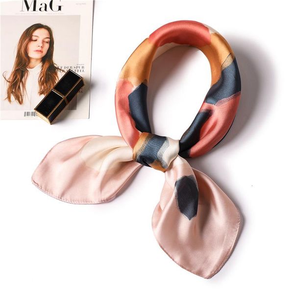 

70*70cm 2020 new women scarf silk hijabs neck kerchief head hijabs tie band ribbon foulard scarves, Blue;gray