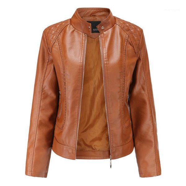

women's leather & faux fur clothing jacket temperament overcoat style women's in the spring and autumn of 20211, Black