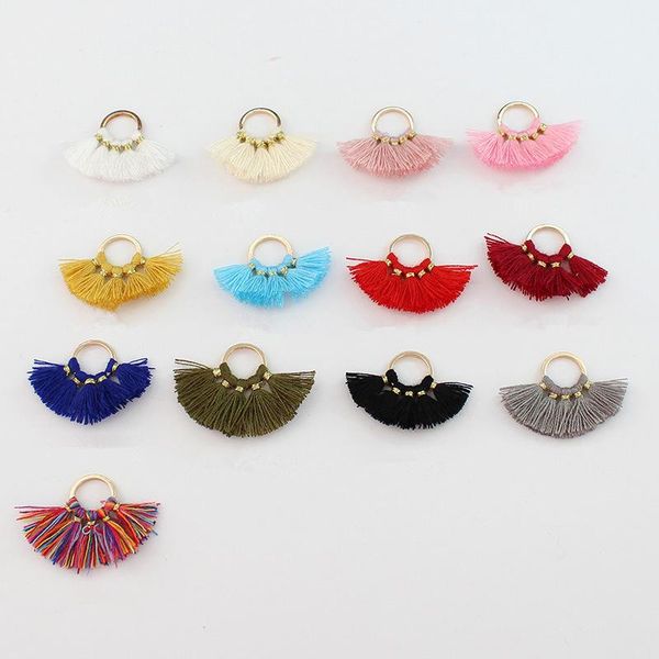 

1pair multicolor mini circular tassels woman earrings necklace jewelry finding fringe trim tassel diy hand craft small pendant h bbycau