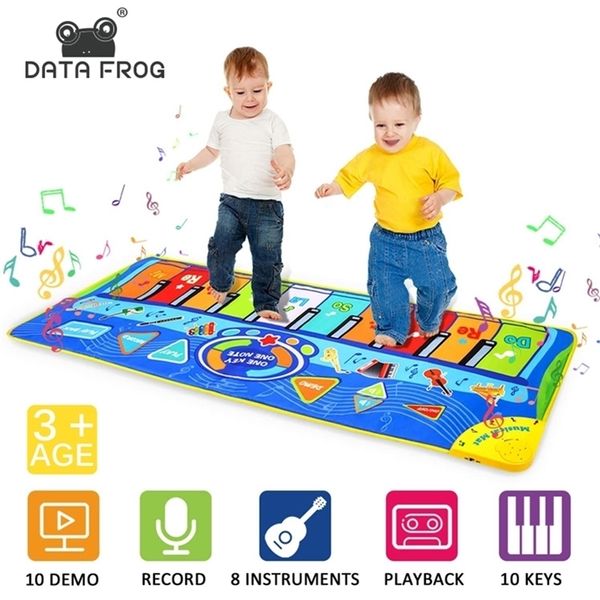 DataFrog Dance Gaming Mat для детей Music Piano 10 Музыкальные клавиши Нескользящие танцы Коврик Mat Pad Multi-Function Music Dance Mat 201211