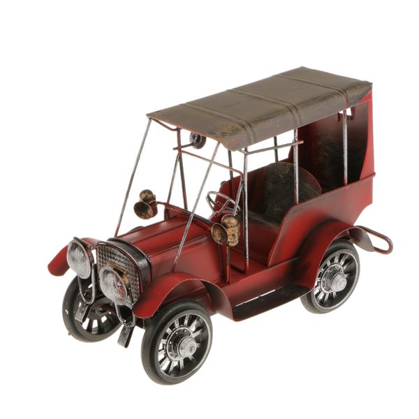 

metal vintage classic car model wrought iron handicraft car model red