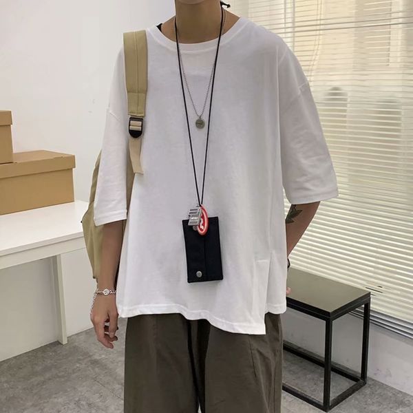 

экипаж шея t- shirtsolid цвет с коротким рукавом футболка boysins корейской версии рыхлый фундамент с подкладочной рубашкой модно и красивой, Blue