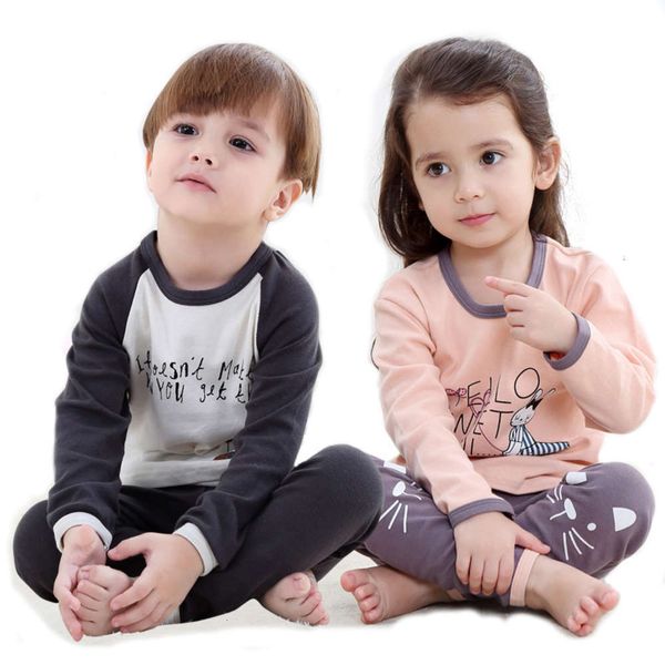 

wear home cloth pajamas leisure cartoon children's underwear set in autumn and winter of 2020, Blue;red