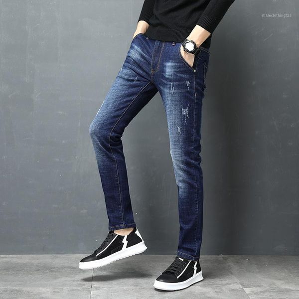 

men's jeans streetwear autumn denim classic trousers male pants for mens slim fit designer casual skinny straight1, Blue