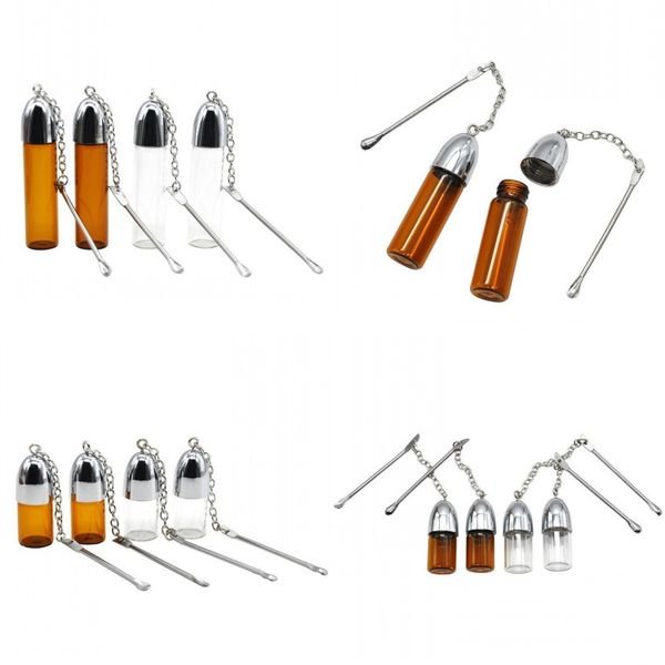

3.6cm 5.7cm 7.2cm hight plastic glass bottle snuff dispenser bullet rocket snorter sniff stash with scrapper container spoon 270 n2
