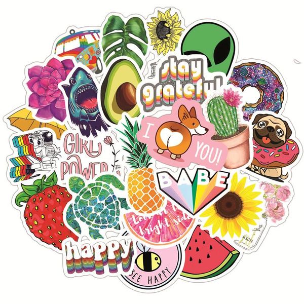 

50шт обновления симпатичные девушки vsco наклейки водонепроницаемый pegatina для diy скейтборд laptop чемодан бутылки воды автомобиля декаль