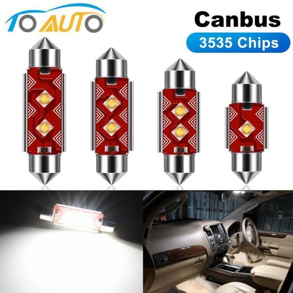 

2pcs c5w c10w led bulb festoon 31mm 36mm 39mm 41mm canbus error 3535 chips super brighter car interior dome reading auto1