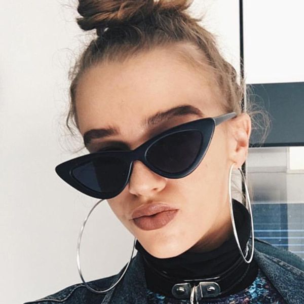 

sunglasses vintage cateye women retro small cat eye sun glasses brand designer colorful eyewear for female, White;black