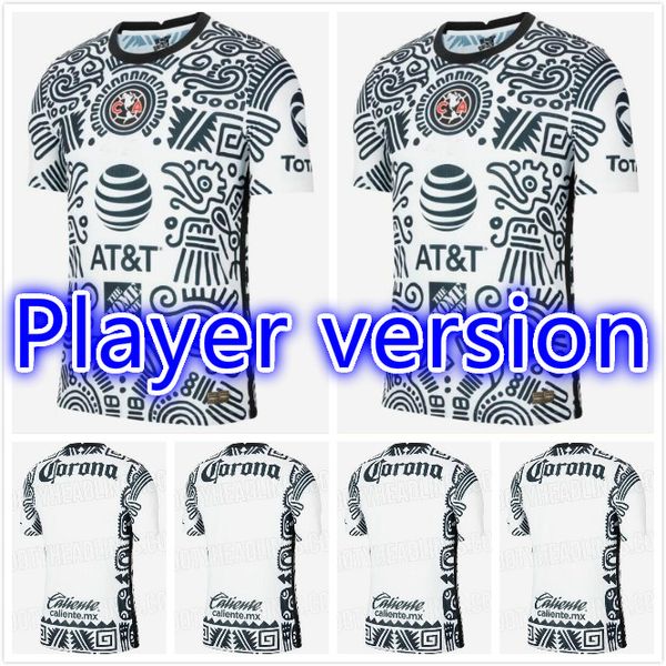 

2021 2022 player version liga mx club america soccer jerseys 21 22 america team mateus giovani o.lainez p.aguilar football shirt uniform, Black