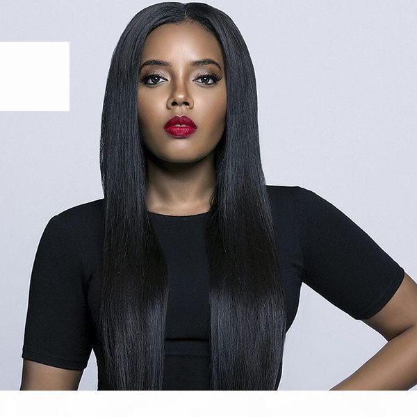 

natural color silky straight hairstyle 13*4 human hair lace front wigs 150% density vietnamese hair 8-26 inch ing, Black;brown