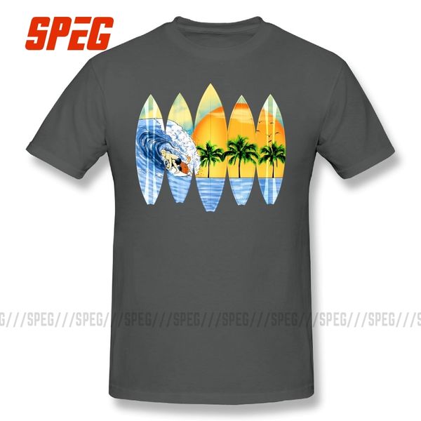 

surfer и surfboards серфинг плюс размер crewneck короткие рукава лето стиль 100% хлопок дизайнеров высокий балахон мужские футболки толстовк