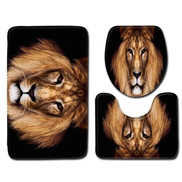 

bath mats lion bathroom mat toilet three piece set