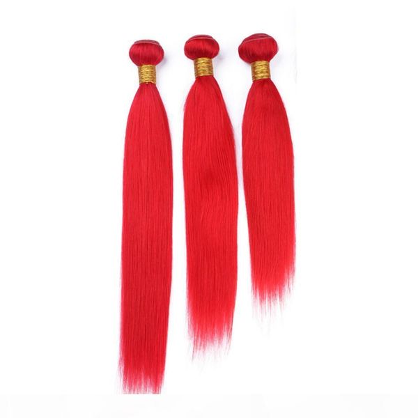 

red colored virgin peruvian human hair weaves silky straight hair extensions bright red human hair bundles deals 3pcs lot double weft, Black;brown