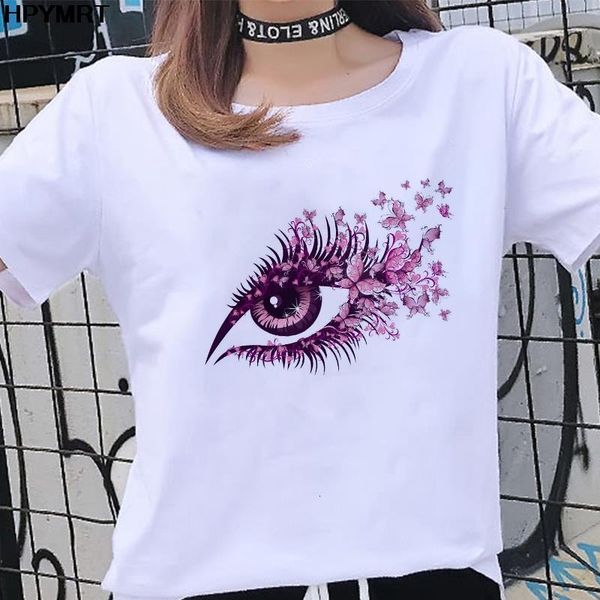 

2020 новые летние женщины t рубашки глаз принт harajuku мода футболка топ-веселье графические тройники унисекс топы женская одежда о-шея фут, White