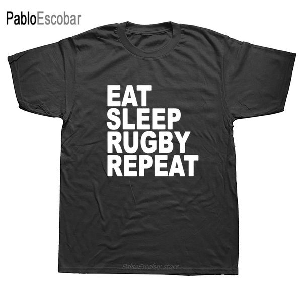 

новизна eat sleep регби мужских короткие рукава крупногабаритных streetwear hip hop печатных тройники дизайнеров толстовки футболки толстовк