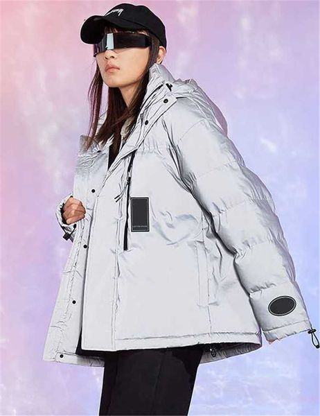 

men's jacket down hoodie antumn winter coats reflective men and women thick warm jackets fashion style windbreaker coats s-2xl, Black;brown