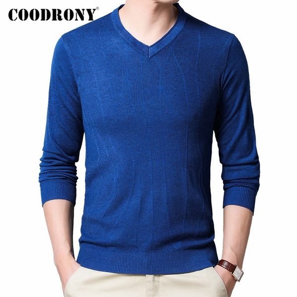 

coodrony brand sweater men classic casual v-neck pullover men clothes spring autumn knitted soft cotton pull homme shirt c1037 201022, White;black