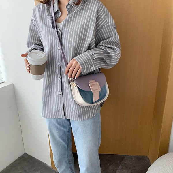 

summer transparent small bag handbag 2020 popular new wild contrast shoulder bag fashion messenger saddle