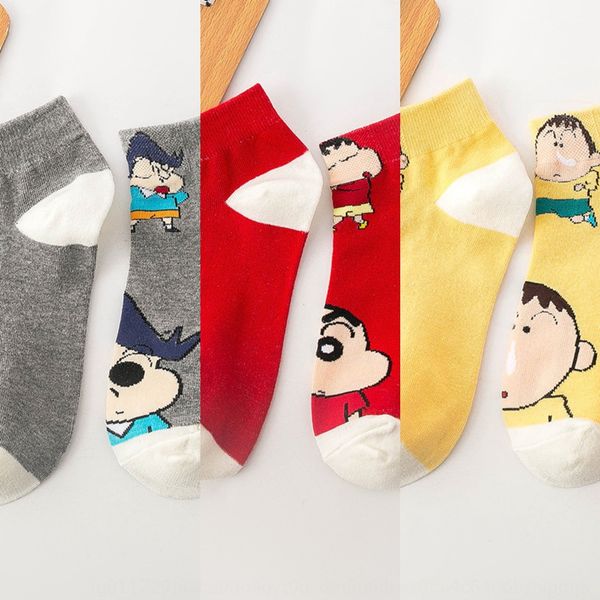 

women spring and summer new boat and cartoon cartoon women's shallow mouth boat socks cotton sweat absorption student female socks pdl5, Black