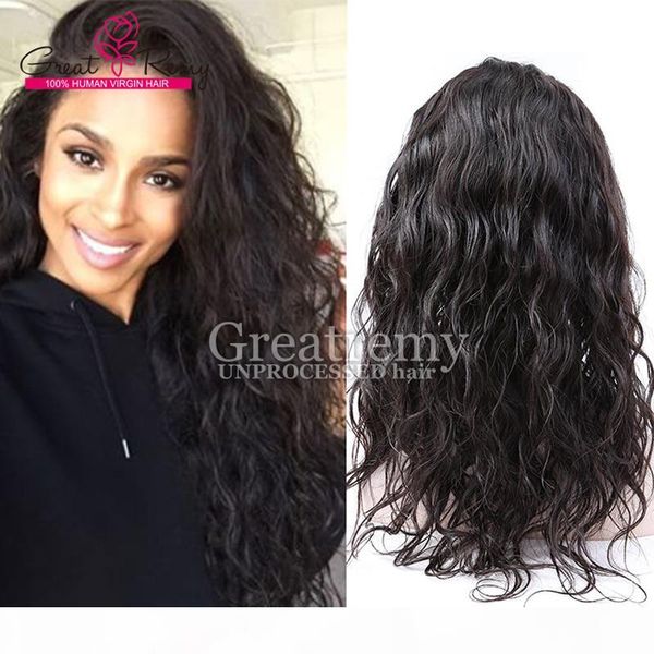 

3 way part half machine made wigs for black women most fashionable wigs natural wave hair wig can dyed, Black;brown