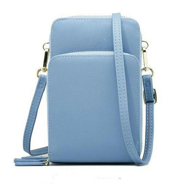 

women phone pocket work zipper shoulder storage fashion crossbody bag casual large capacity pu leather purse shopping solid