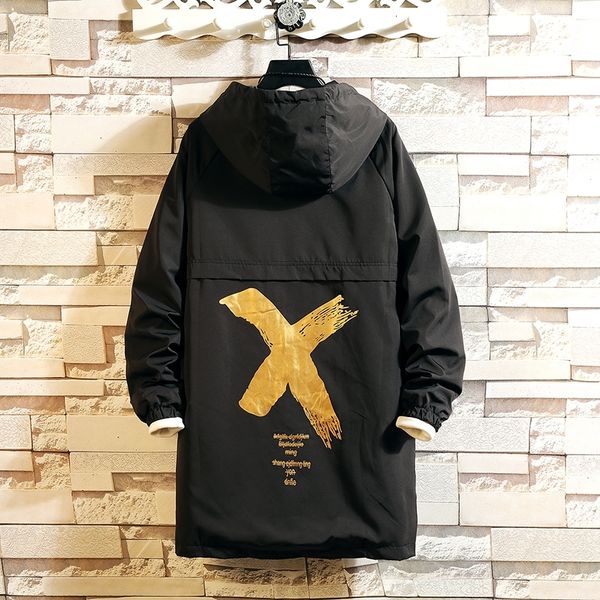 

2021 new casual mens windbreaker jackets x-long trench coat for men spring autumn winter clothes b9b7, Tan;black