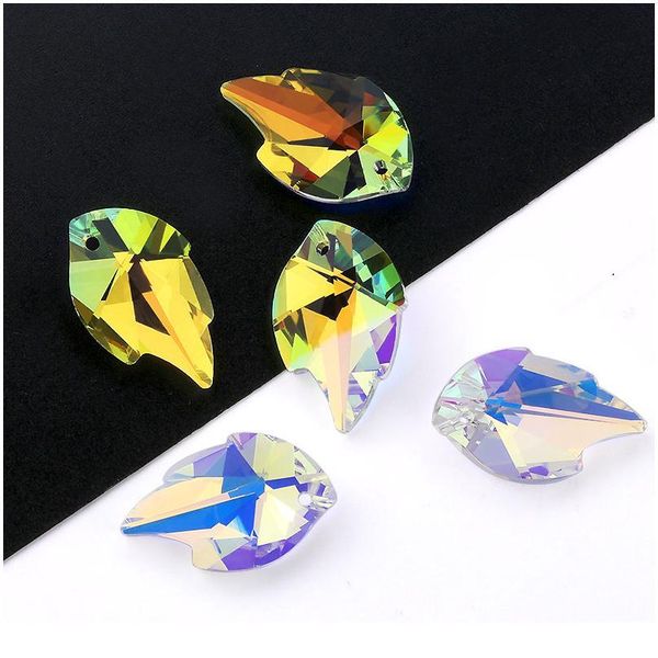 

25mm 6735 leaf pendant crystal leaf rhinestones beads gens for earring necklace diy jewelry accessories qylowz
