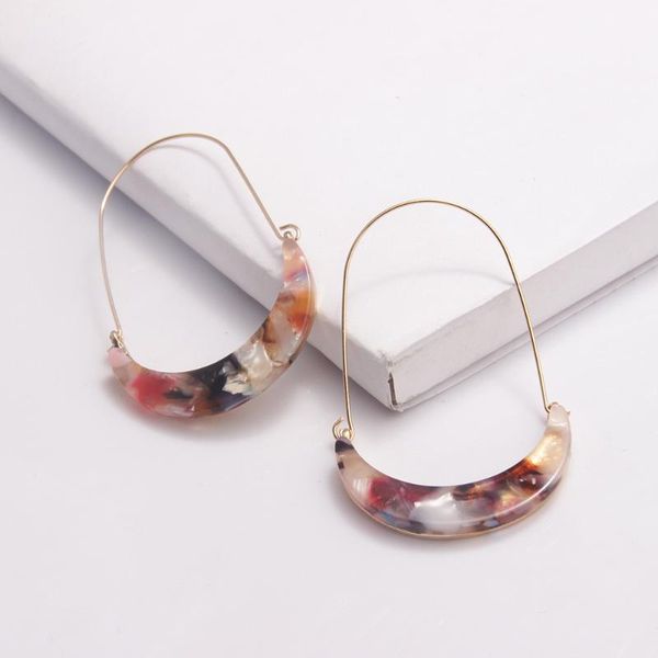 

4colors crescent leopard print acrylic acetate sheet charms earrings gold dangle fashion brand women jewelry earrings, Silver