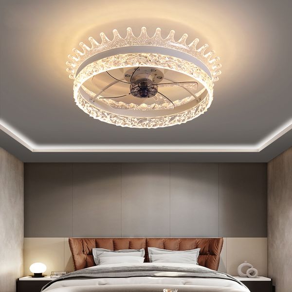 

ultra-thin ceiling fans lamp bedroom invisible ceiling fan lights restaurant high-end led light fixtures luxury living room variable frequen