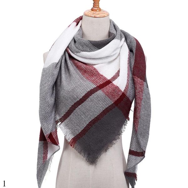 

2020 new design brand women scarf fashion plaid knit cashmere scarves winter lady shawls triangle pashmina bandana foulard sqcokj, Blue;gray