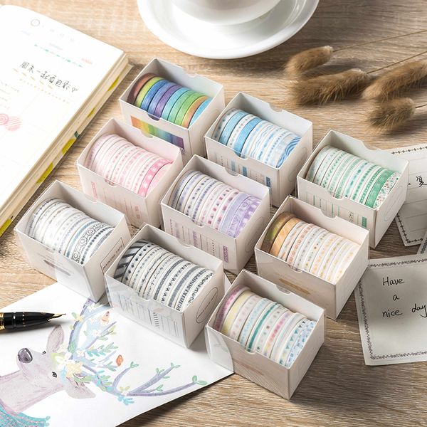 

10 pcs/box wizard rainbow gilding washi tape set diy decoration scrapbooking planner adhesive tape label sticker stationery