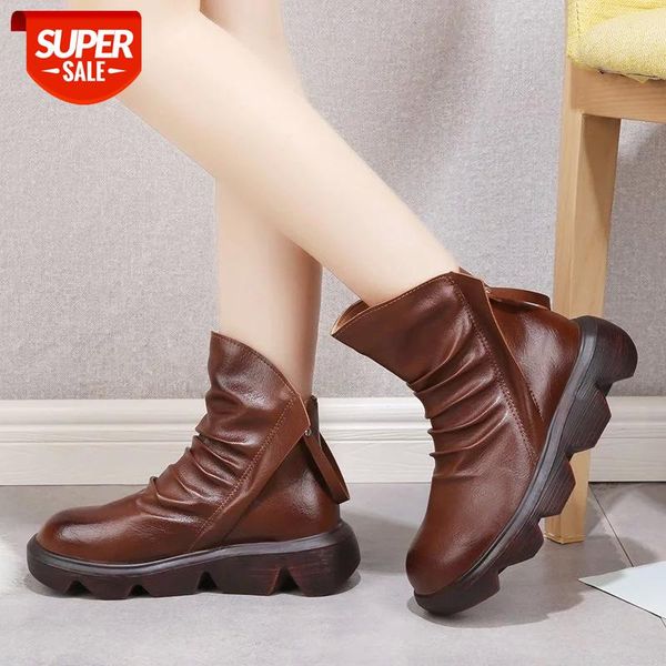 

lucyever soft pu leather chunky ankle boots for women warm short plush platform shoes woman brown non slip winter booties mujer #6a1v, Black