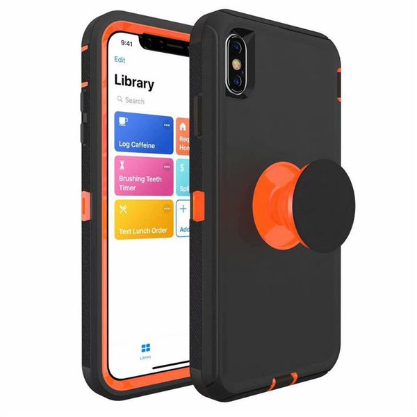 

defender holder phone cases built in kickstand 3 in-1 shockproof protector for iphone 13 12 11 pro max x xs xr 6 7 8 plus