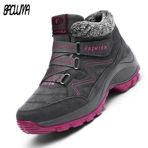 

women winter ankle boots snow women warm thick plush snow boots waterproof female wedge suede boots non-slip lady casual shoes t200106, Black