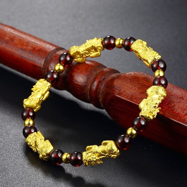 

z4ogy garnet 3d pieces women's gold six hard hand string imitation bracelet gold bracelet garnet braceletwith more than one piece or864, Golden;silver