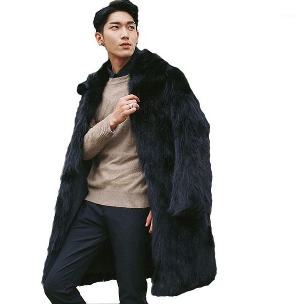 

2020 autumn and winter fashion new korean version of the fur grass coat men's long fur coat artificial size s-4xl 5xl1, Black