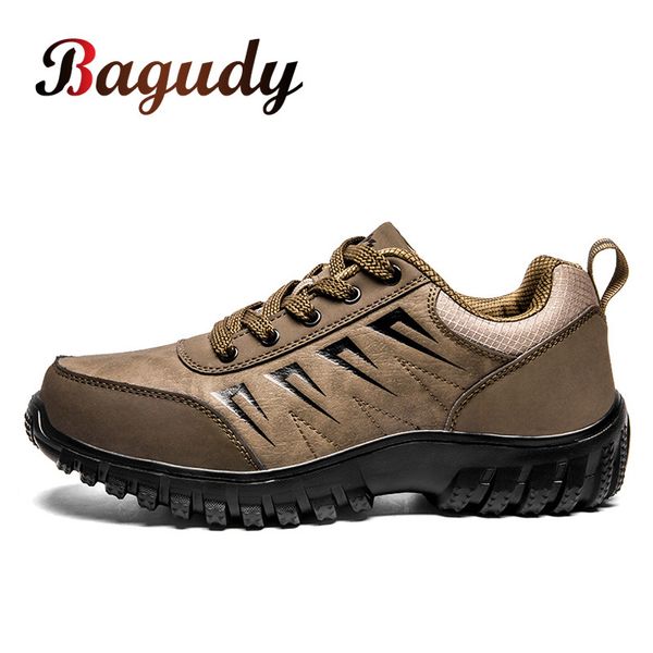 

brand casual men popular comfy spring autumn waterproof leather sneakers outdoor male hiking shoes 39-47, Red;white