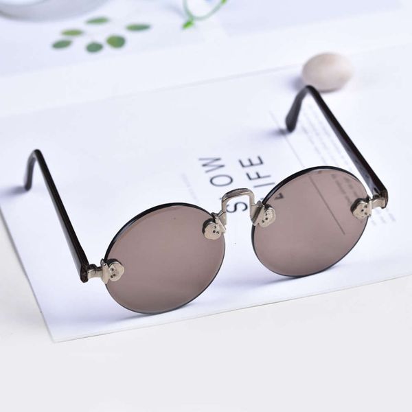 

tea glasses stone donghai laoliang round frameless flat sunglasses synthetic crystal 8u4o u6vu, White;black