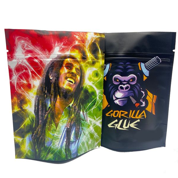 

mylar bags 3.5 gram resealable smell proof premium zipper storage bags gorilla glue black