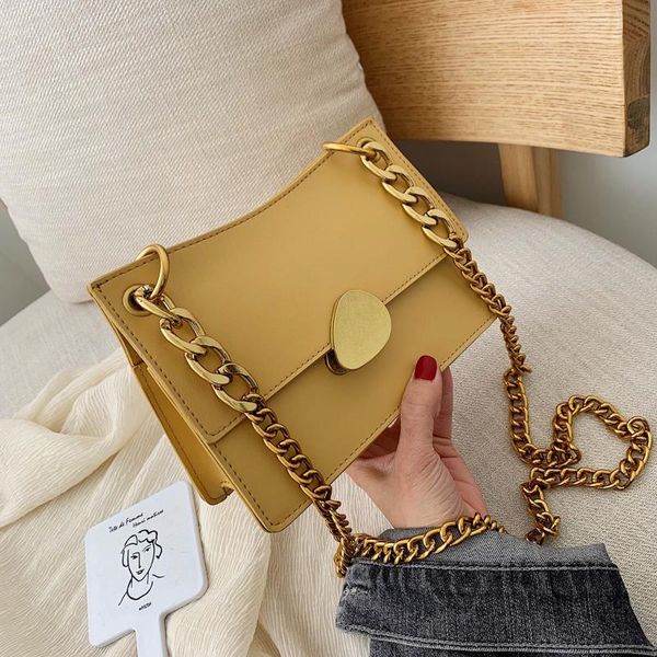 

2021 summer fashion female flap square bag pu leather women's designer handbag lock chain shoulder messenger bag