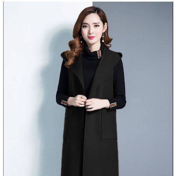 

2021 new spring hood female sweater vest with sleeveless y205 waistcoat b0ak, Black;white
