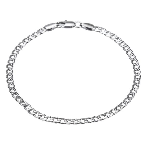 

gold color/white color 4mm cuban link chain flat anklet, 9 10 11 inches ankle bracelet for women men waterproof t200901, Red;blue
