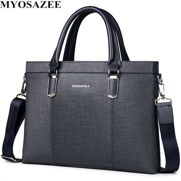 

myosazee classic design pu leather briefcases men casual business male office briefcase bags lapbag travel