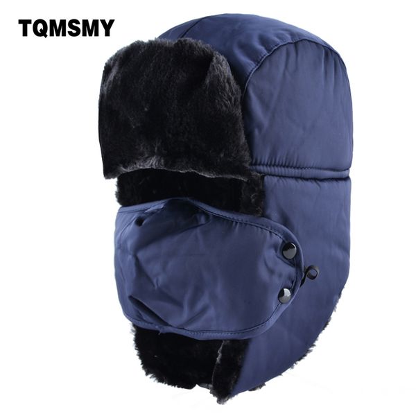 

tqmsmy unisexe / 124 bomber cap; hor women, fake fur cap, ear pad, bone mask cap for russian men, thick and winter hat for men, Black;white