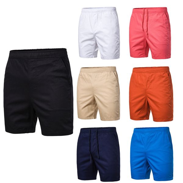 

summer pure sports shorts korean lace up casual capris men's trendy straight beach pants, White;black