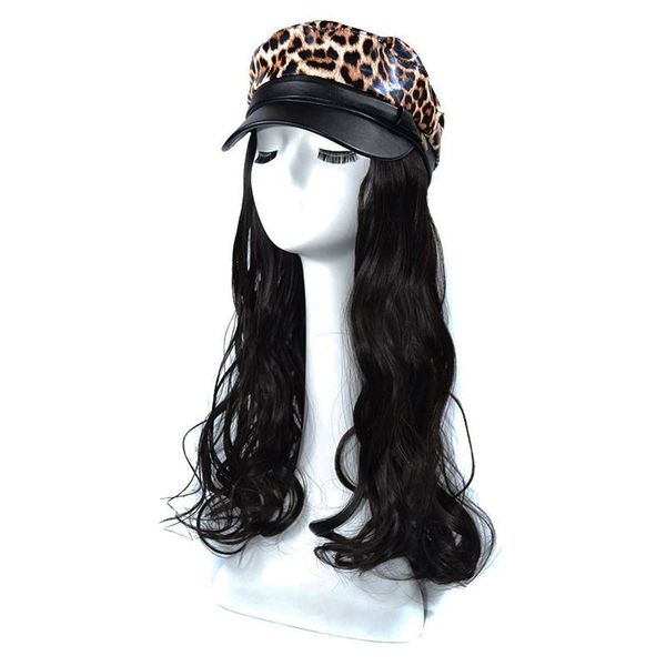 

berets hat with hair wig synthesis curly 60cm cap black /brown synthetic braided, Blue;gray