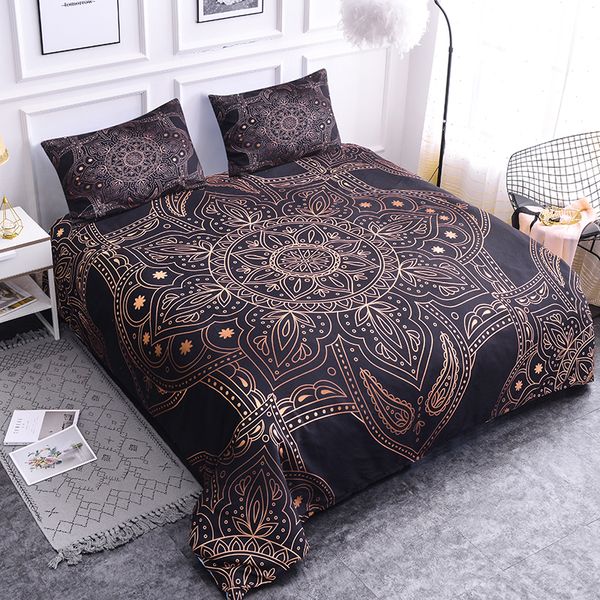 

zeimon бронзировать mandala 3d комплекты постельных принадлежностей пододеяльник queen / king size bohemian luxury постельное белье домашнее